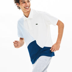 Mens L.12.12 Color-Blocked Thermoregulating Piqué Polo | Lacoste Blue / White / Light Blue • Zdj