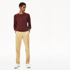 Mens Crew Neck Cotton Piqué Sweater | Lacoste Bordeaux • 328