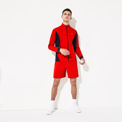 Mens SPORT Novak Djokovic Full-Zip Jacket | Lacoste Red / Navy Blue • Fmc