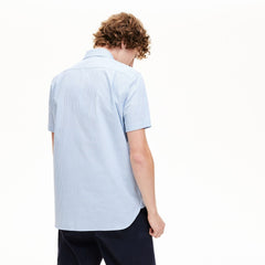 Mens Regular- Fit Checkered Cotton Shirt | Lacoste White / Navy Blue • 522