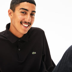 Mens Long Sleeve Pima Cotton Polo | Lacoste Black • 031