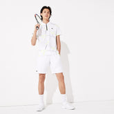 Mens SPORT Mesh-Panel Tennis Shorts | Lacoste White / Flashy Yellow • 4Aa