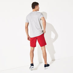 Mens Presidents Cup Breathable Printed Cotton Blend Golf T-Shirt | Lacoste Grey Chine • Cca