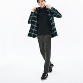 Mens Cotton And Wool Blend Fleece Sweatpants | Lacoste Grey Chine • 2W1