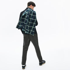 Mens Cotton And Wool Blend Fleece Sweatpants | Lacoste Grey Chine • 2W1