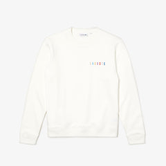 Mens Multicolor Logo Fleece Sweatshirt | Lacoste White • 70V