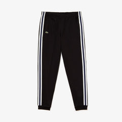 Mens Fleece Side Stripe Trackpants | Lacoste Black • 031