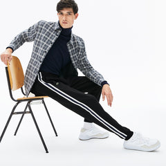 Mens Fleece Side Stripe Trackpants | Lacoste Black • 031