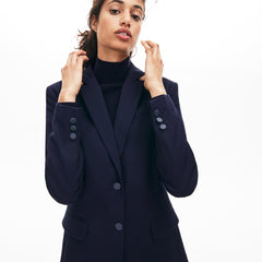 Womens Wo Fitted Stretch Cotton Blazer | Lacoste Navy Blue • 166