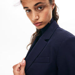 Womens Wo Fitted Stretch Cotton Blazer | Lacoste Navy Blue • 166