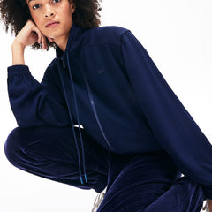 Womens Wo Motion Oversized Twill Zippered Jacket | Lacoste Navy Blue • 166