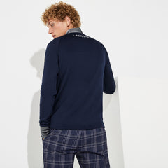 Mens SPORT Breathable UV Protection Golf Sweatshirt | Lacoste Navy Blue / White / Flashy Yellow • 44W