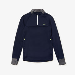 Mens SPORT Breathable UV Protection Golf Sweatshirt | Lacoste Navy Blue / White / Flashy Yellow • 44W