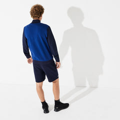 Mens SPORT Color-Blocked Zip Up Tennis Sweatshirt | Lacoste Navy Blue / Green • 3Zx