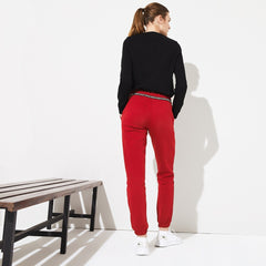 Womens Wo SPORT Signature Waistband Fleece Sweatpants | Lacoste Bordeaux / Black / White • Llu