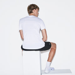 Mens SPORT Crew Neck Lettering Jersey Tennis T-shirt | Lacoste White / Black / White • Bld