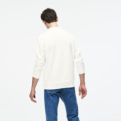 Mens Crew Neck Felt Crocodile Fleece Sweatshirt | Lacoste White • 70V