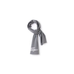 Mens Jacquard Crocodile Wool Scarf | Lacoste Grey / Grey Chine • Vae