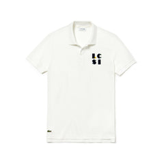 Mens Regular Fit LCST Lettering Petit Piqué Polo | Lacoste White • 70V