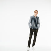 Mens LIVE Print Stretch Cotton Twill Chino Pants | Lacoste Khaki Green / Black • Mr5