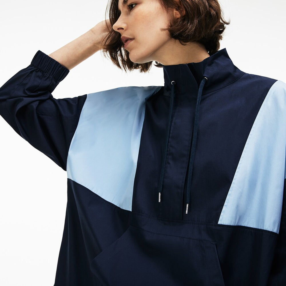 Womens Wo LIVE Colorblock Cotton Poplin Sweatshirt Dress | Lacoste Blue / Light Blue • D07
