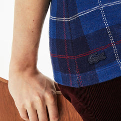 Womens Wo Tartan Check Cotton Jacquard Polo | Lacoste Navy Blue / Blue • Bz9