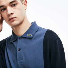 Mens LIVE Regular Fit Colorblock Piqué Polo | Lacoste Blue • Da0