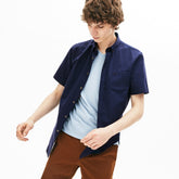 Mens Regular Fit Mini Piqué Shirt | Lacoste Navy Blue • 423
