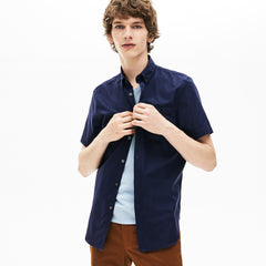 Mens Regular Fit Mini Piqué Shirt | Lacoste Navy Blue • 423