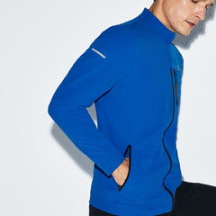 Mens SPORT Technical Taffeta Zip Golf Jacket | Lacoste Blue / Black • Els