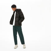 Mens Detachable Hood Quilted Water-Resistant Taffeta Jacket | Lacoste Black • 031