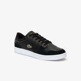 Mens Masters Cup Leather and Suede Sneakers | Lacoste Black/White • 312