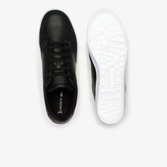 Mens Masters Cup Leather and Suede Sneakers | Lacoste Black/White • 312