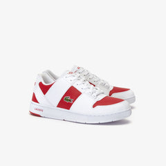 Mens Thrill Two-Tone Leather Sneakers | Lacoste White / Red • 286