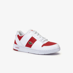 Mens Thrill Two-Tone Leather Sneakers | Lacoste White / Red • 286