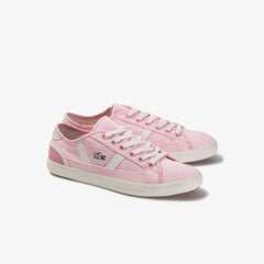 Womens Wo Sideline Canvas Sneakers | Lacoste Light Pink/Off White • 2E5