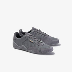 Womens Wo Hapona Leather and Suede Sneakers | Lacoste Grey/Grey • 12C