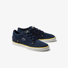 Mens Bayliss Canvas Sneakers | Lacoste Navy/Yellow • 2M3