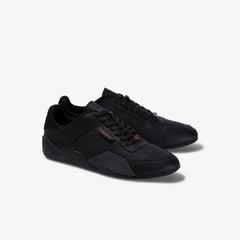 Mens Hapona Leather and Synthetic Sneakers | Lacoste Black/Red • 1B5