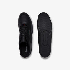 Mens Hapona Leather and Synthetic Sneakers | Lacoste Black/Red • 1B5