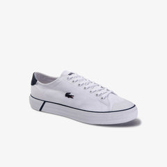 Mens Gripshot Textured Canvas Sneakers | Lacoste White / Navy • 042