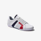 Mens Chaymon Club Leather and Mesh Sneakers | Lacoste White / Navy • 042