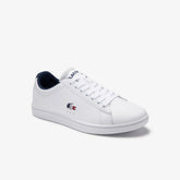 Womens Wo Carnaby Evo Tricolore Leather and Synthetic Sneakers | Lacoste White/Navy/Red • 407
