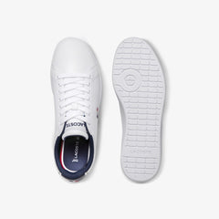 Womens Wo Carnaby Evo Tricolore Leather and Synthetic Sneakers | Lacoste White/Navy/Red • 407