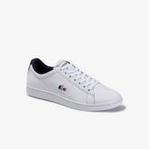 Mens Carnaby Evo Leather and Synthetic Sneakers | Lacoste White/Navy/Red • 407