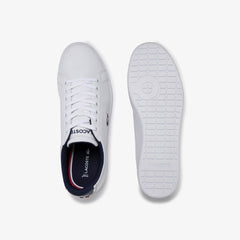 Mens Carnaby Evo Leather and Synthetic Sneakers | Lacoste White/Navy/Red • 407