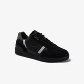 Mens T-Clip Leather and Suede Sneakers | Lacoste Black / Grey • 237