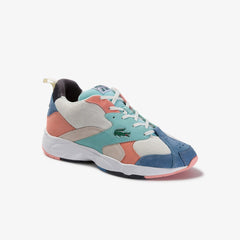 Mens Storm 96 Mesh and Suede Sneakers | Lacoste Off Wht/Blu • 2Q9