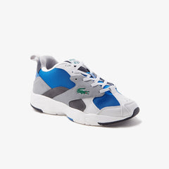 Mens Storm 96 Textile and Suede Sneakers | Lacoste Gry/Blu • 25T