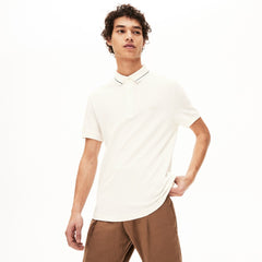 Mens Regular Fit Linen-Blend Polo Shirt | Lacoste White / Black • 8Lp